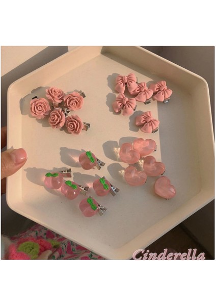 5'li Kurdele Fiyonk Mini Pens Saç Çocuk Toka Seti - Kadın Saç Aksesuarı Süsü Süsleme Klips Toka modelleri