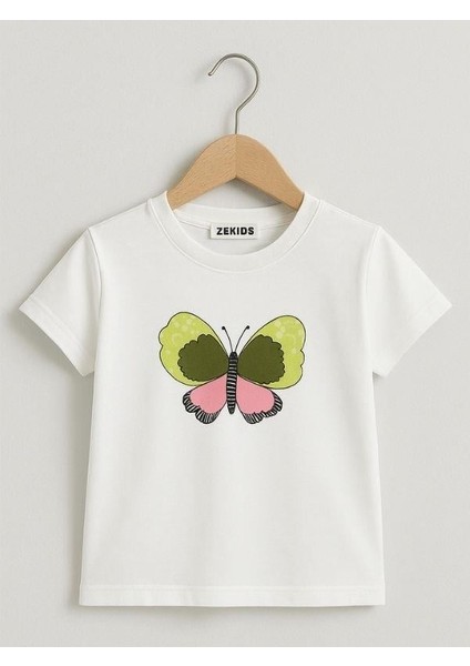 Kız Çocuk Kelebek Desenli T-Shirt modelleri