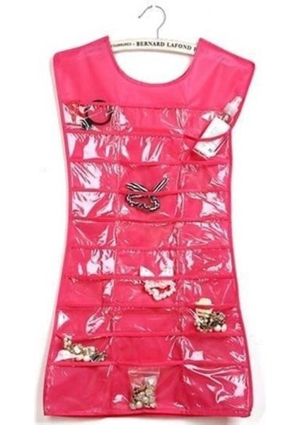 Pembe Çok Renkli Elbise Şeklinde Takı Organizeri, Pratik ve Şık Depolama Çözümü fiyatları