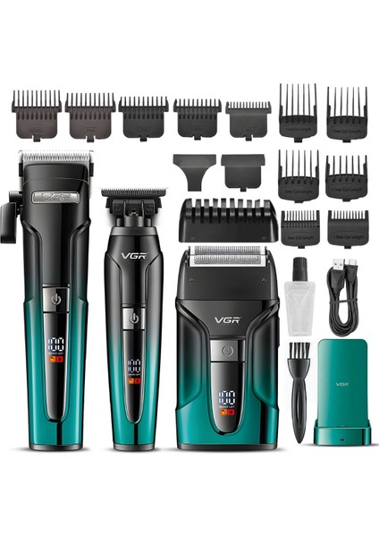 Vgr Voyager V-694 Profesyonel Şarjlı Traş Makinesi Seti - 3'ü 1 Arada Kuaför Seti