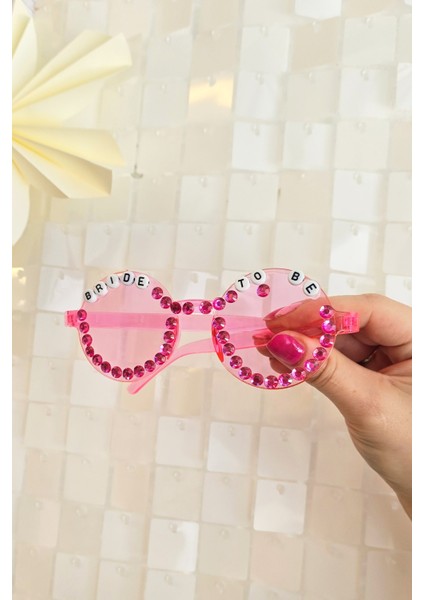 Bride To Be Yazılı Boncuklu Bride Parti Gözlüğü Pembe modelleri