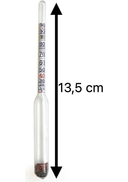 Alkolmetre 0-100 Kısa Form 13.5 cm