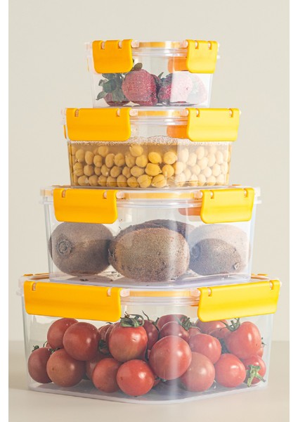 Kilitli Kare Derin Clara Box Hava Geçirmez Sızdırmaz Saklama Kabı