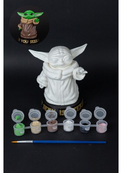 Kendin Boya Set - Baby Yoda - Grogu - Star Wars - Figür / Büst