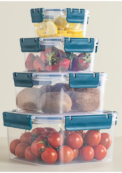 Kilitli Kare Derin Clara Box Hava Geçirmez Sızdırmaz Saklama Kabı