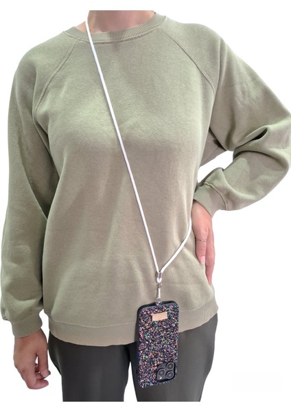 Tüm Kılıflara Uyumlu Çapraz Kullanıma Uygun Yükseklik Ayarlı Düz Renk Boyun Ipi Telefon Askısı 65CM