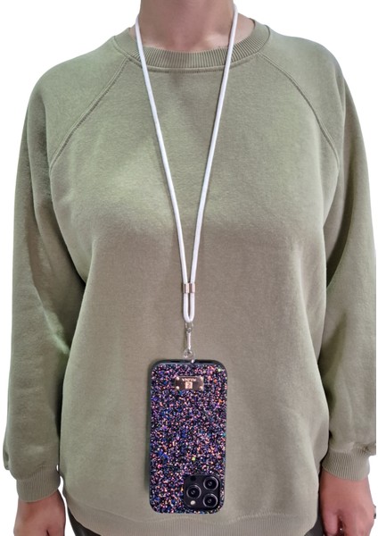 Tüm Kılıflara Uyumlu Çapraz Kullanıma Uygun Yükseklik Ayarlı Düz Renk Boyun Ipi Telefon Askısı 65CM fiyatları