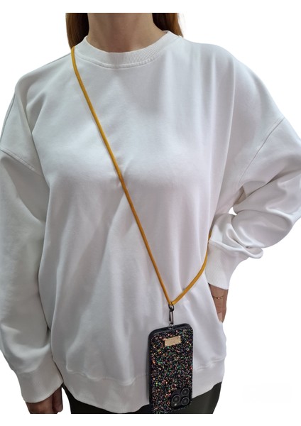 Tüm Kılıflara Uyumlu Çapraz Kullanıma Uygun Yükseklik Ayarlı Düz Renk Boyun Ipi Telefon Askısı 65CM