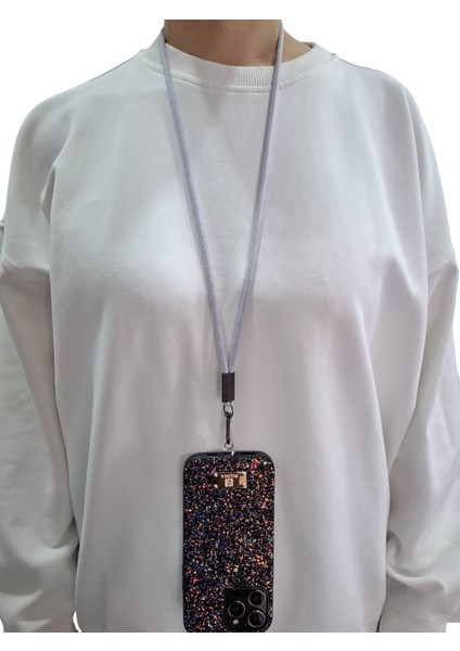 Tüm Kılıflara Uyumlu Çapraz Kullanıma Uygun Yükseklik Ayarlı Düz Renk Boyun Ipi Telefon Askısı 65CM fiyatları