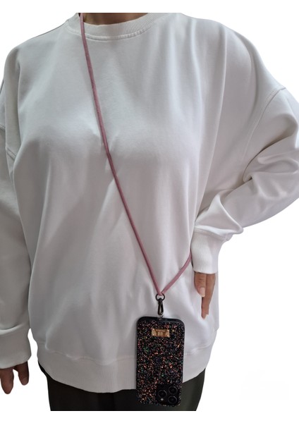 Tüm Kılıflara Uyumlu Çapraz Kullanıma Uygun Yükseklik Ayarlı Düz Renk Boyun Ipi Telefon Askısı 65CM