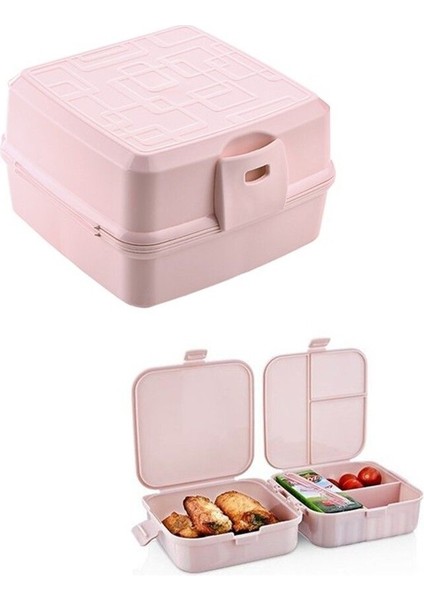 Iki Renkli Kilitli Beslenme Çantası Seti, Çatal ve Kaşık Dahil modelleri