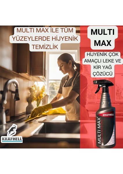 Multi Max Tüm Yüzeyler Hijyenik Çok Amaçlı Leke , Kir, Yağ Çözücü modelleri