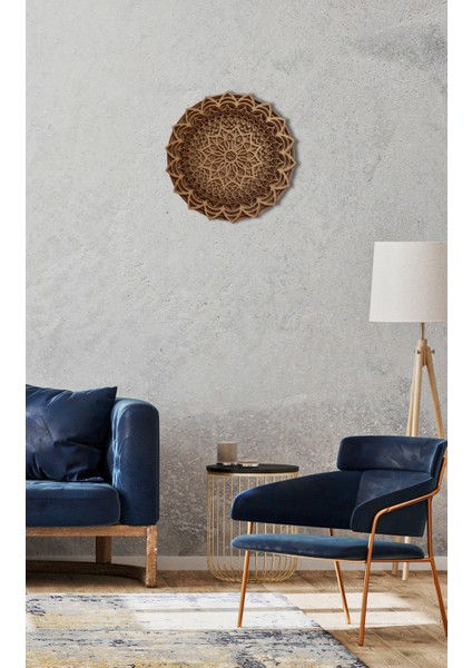 Duvar Dekorasyon "Ruhsal Mandala" Ham Ahşap Çok Katmanlı Bohem ve Iskandinav Ev Tasarımlar Için Mükemmel Duvar Süsü indirimleri