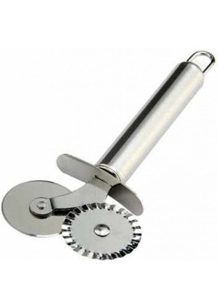 Çift Başlıklı Metal Pizza Kesici ve Hamur Ruleti, Renkli, Dayanıklı, Pratik Kullanım fiyatları
