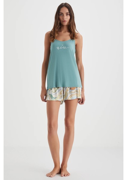 Catherine's Yumuşak Dokulu Askılı Kadın Şort Takım 2720