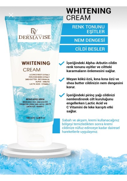 Beyazlatıcı Krem Aydınlatıcı Etkiyle Tüm Cilt Tipleri İçin 100 ml fiyatları