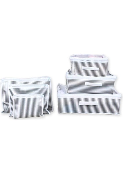 Gri 6'lı Bavul Içi Düzenleyici Set, Seyahat Kolaylaştırıcı Organizer fiyatları