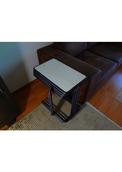 2'li Zigon Sehpa Yan Sehpa C Sehpa Laptop Servis Sehpası Gold indirimleri