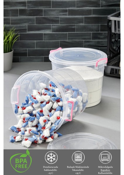 3'lü 8 Lt Deterjan Saklama Kabı, Kilitli, Banyo ve Temizlik Düzenleyici fiyatları