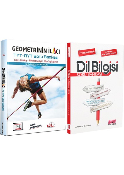 Acil Geometrinin Ilacı ve Akm Dil Bilgisi Soru Bankası Seti 2 Kitap
