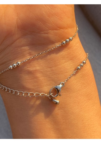 Şahmeran 3 Toplu Ince Zincir Zarif Model Gümüş Renk 14K Rodyum Kaplama modelleri