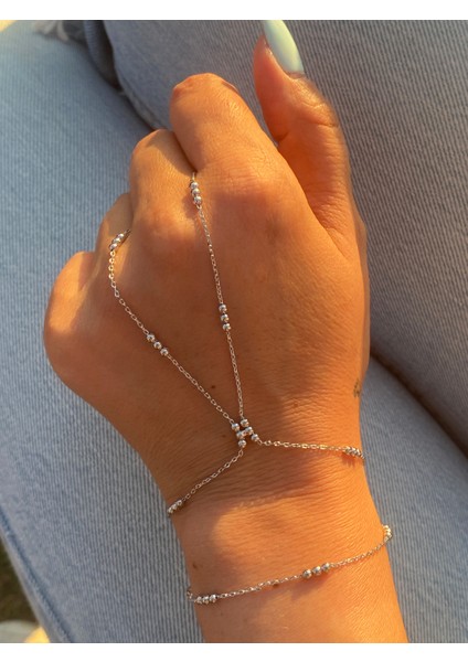 Şahmeran 3 Toplu Ince Zincir Zarif Model Gümüş Renk 14K Rodyum Kaplama