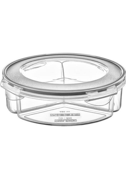 3 Bölmeli Sızdırmaz Kapaklı 1,35L Saklama Kabı Çok Renkli