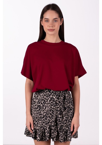 Beli Lastikli ve Bağlama Detaylı Leopar Desenli Yandan Fırfırlı Likralı Bürümcük Mini Etek fiyatları
