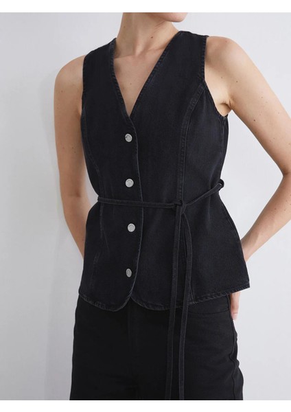 Lcwaıkıkı Classic V Yaka Kadın Jean Yelek (W5) modelleri