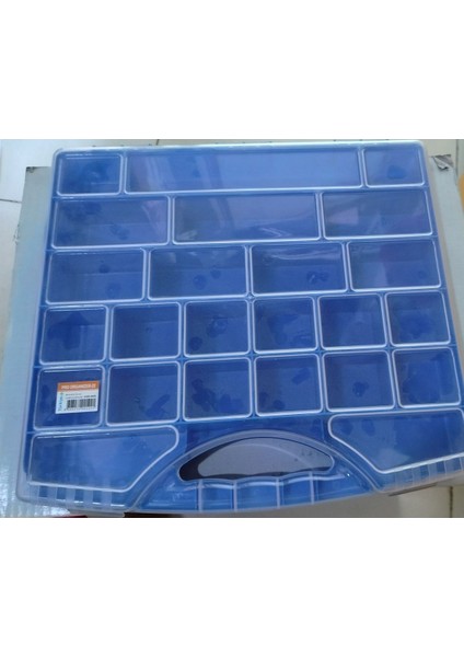 24 Bölmeli Mavi Şeffaf Organizer Takım Çantası 36X33, Şık ve Kullanışlı Düzenleyici