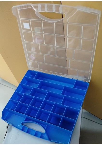 24 Bölmeli Mavi Şeffaf Organizer Takım Çantası 36X33, Şık ve Kullanışlı Düzenleyici fiyatları