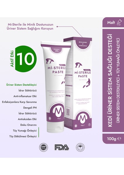 Mi-Sterile Paste Kısır Kedi Malt Macunu 100 gr