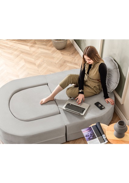 Tia Tekli Koltuk & Puf Özellikli & Açılabilir & Tek Kişik Tv Koltuk & Yataklı & Gri fiyatları