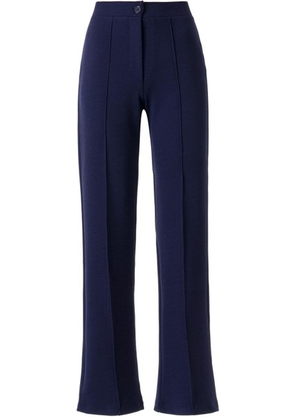 Kadın Lacivert Yüksek Bel Likralı Pantolon modelleri