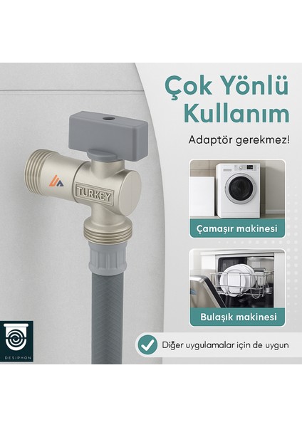 Mini Küresel Musluk – Aç Kapa Vanalı, G3/4, Çamaşır & Bulaşık Makinesi Bağlantı Musluğu fiyatları
