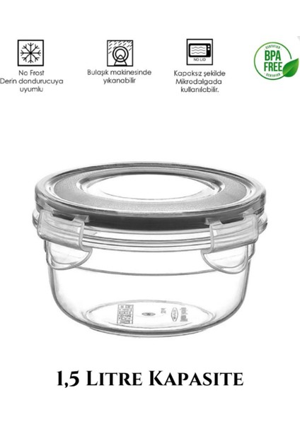 Büyük Boy 2'li Plastik Saklama Kabı Seti, 1,5 Lt ve 2,3 Lt, Sızdırmaz, Hava Almaz fiyatları