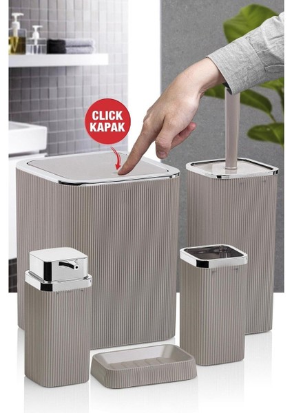 Banyo Seti Plastik Vizon Renk 5 Parça fiyatları