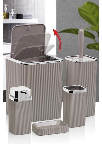 Banyo Seti Plastik Vizon Renk 5 Parça fırsatları