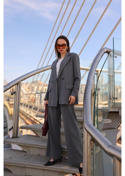 Kadın 202349586 Gri Düğmeli Blazer Ceket indirimleri