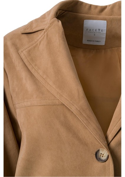 Kadın Camel Süet Düğmeli Ceket fiyatları