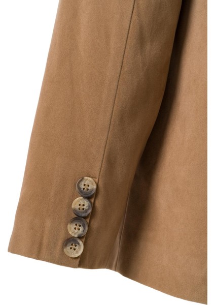 Kadın Camel Süet Düğmeli Ceket modelleri