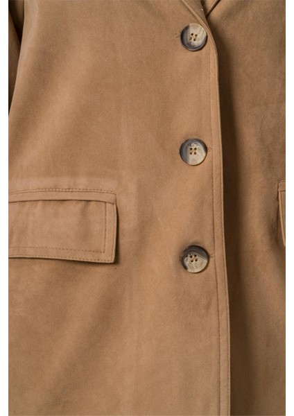 Kadın Camel Süet Düğmeli Ceket fırsatları