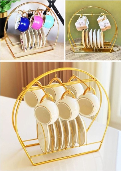 Renkli Metal Fincan Standı, Şık ve Dayanıklı Tasarım