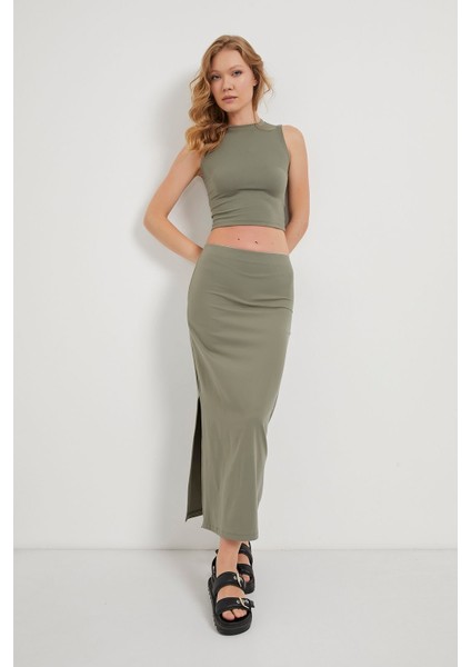 Beli Lastikli Yanı Yırtmaçlı Premium Süper Likralı Soft Uzun Etek modelleri