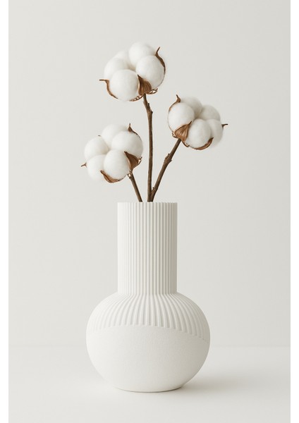 Serenity Beyaz Modern Dekoratif Vazo - 3D Baskı