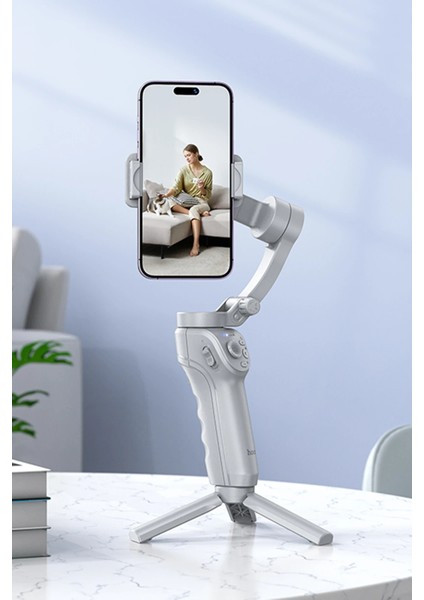 K24 360 Derece Otomatik Yüz Takipli Tripodlu Akıllı Selfie Gimbal Gri fırsatları