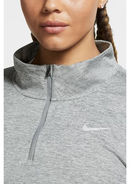 Dri-Fit Element Çeyrek Fermuar Kadın Gri Uzun Kollu T-Shirt modelleri