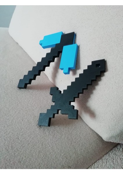 Minecraft Çocuk Oyuncak 2'li Set 25 Cm/ Elmas Kazma-Kılıç Seti fırsatları
