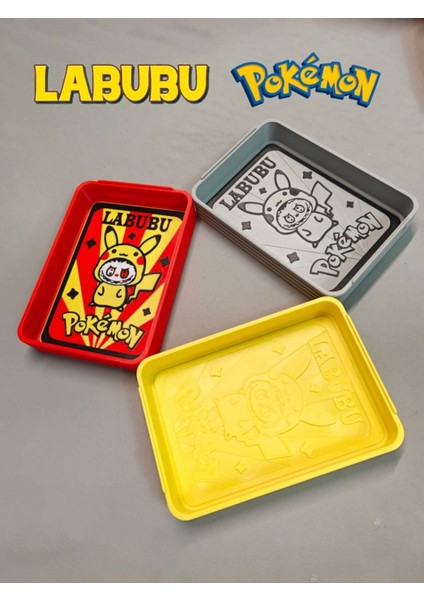 Kırmızı Labubu ile Pokemon Temalı Eğlenceli Kutu Seti