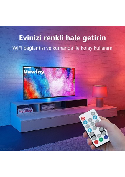 App Sese Duyarlı Wıfı Özellikli IP67 Rgb-Ic Yüksek Parlaklık Ambiyans Akıllı LED Şerit (5 METRE-12V) fırsatları